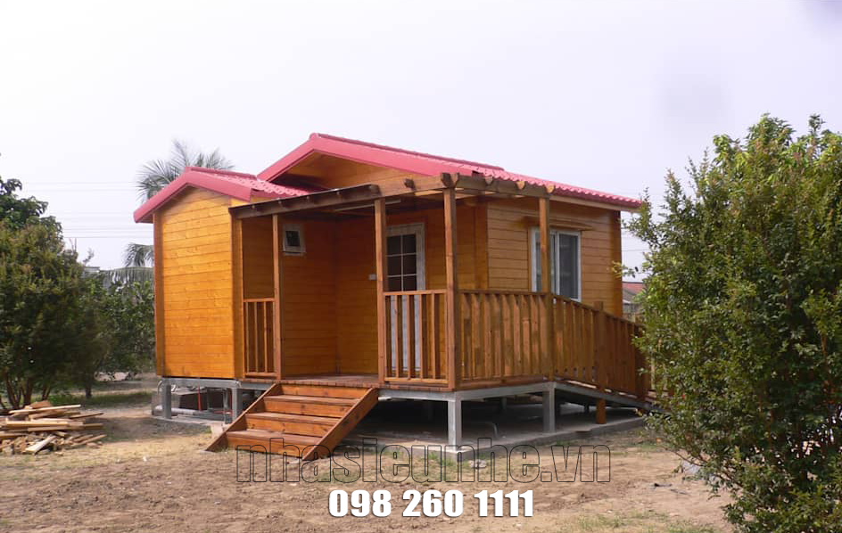 Hoàn thiện nhà gỗ kết hợp nhà thép lắp ghép